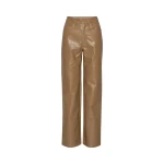 Textured Straight Pants Brown