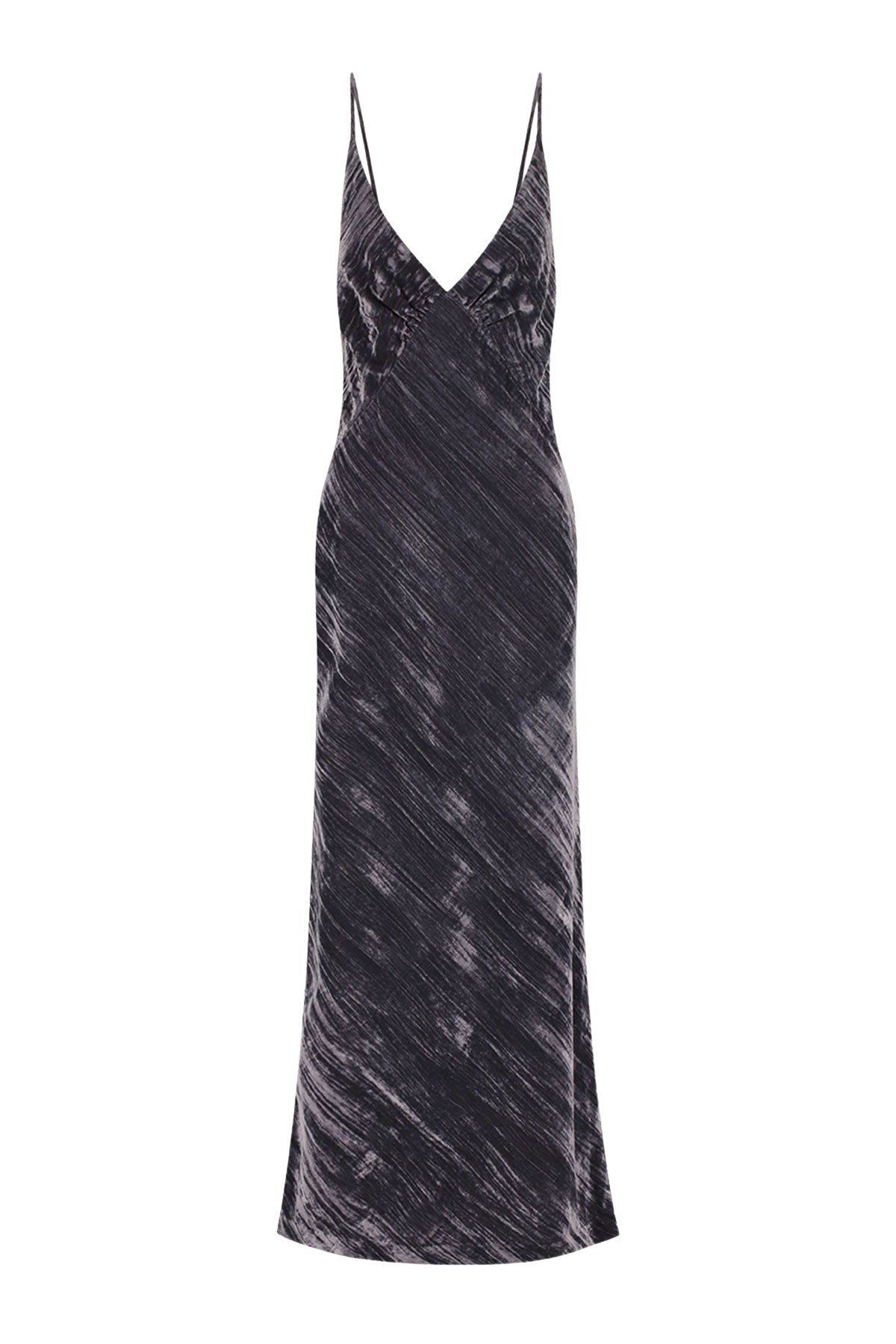 Shona Joy Holli Plunged Gathered Midi Dress – Dark Ash