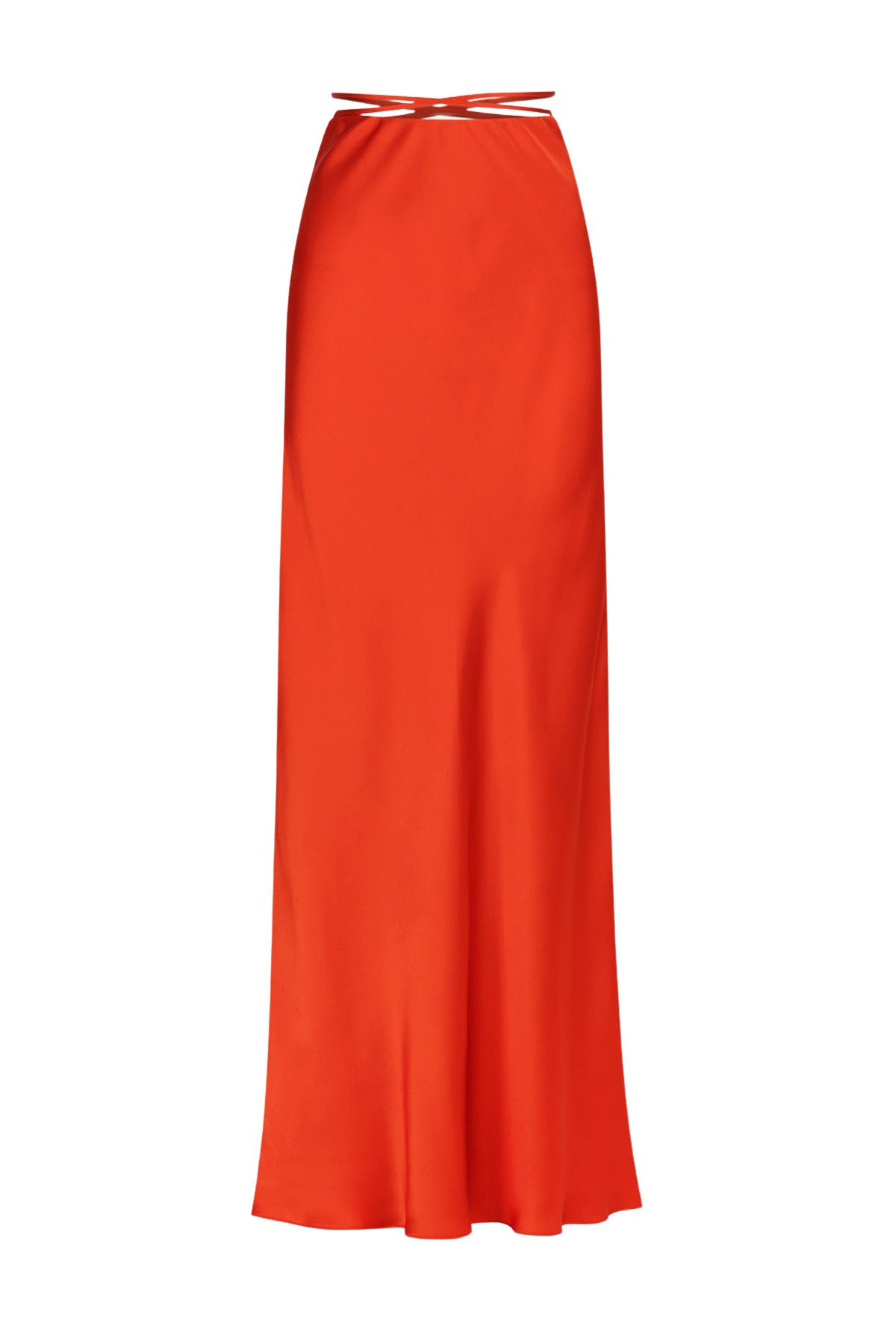 Shona Joy Milenna Silk Bias Tie Maxi Skirt – Chilli Red