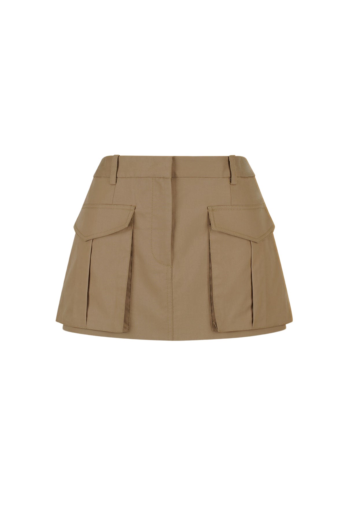 【Shalom】POCKET MINI SKIRTS BEIGE Amazon.com: Womens Solid Color Pleated Short Skirt Side