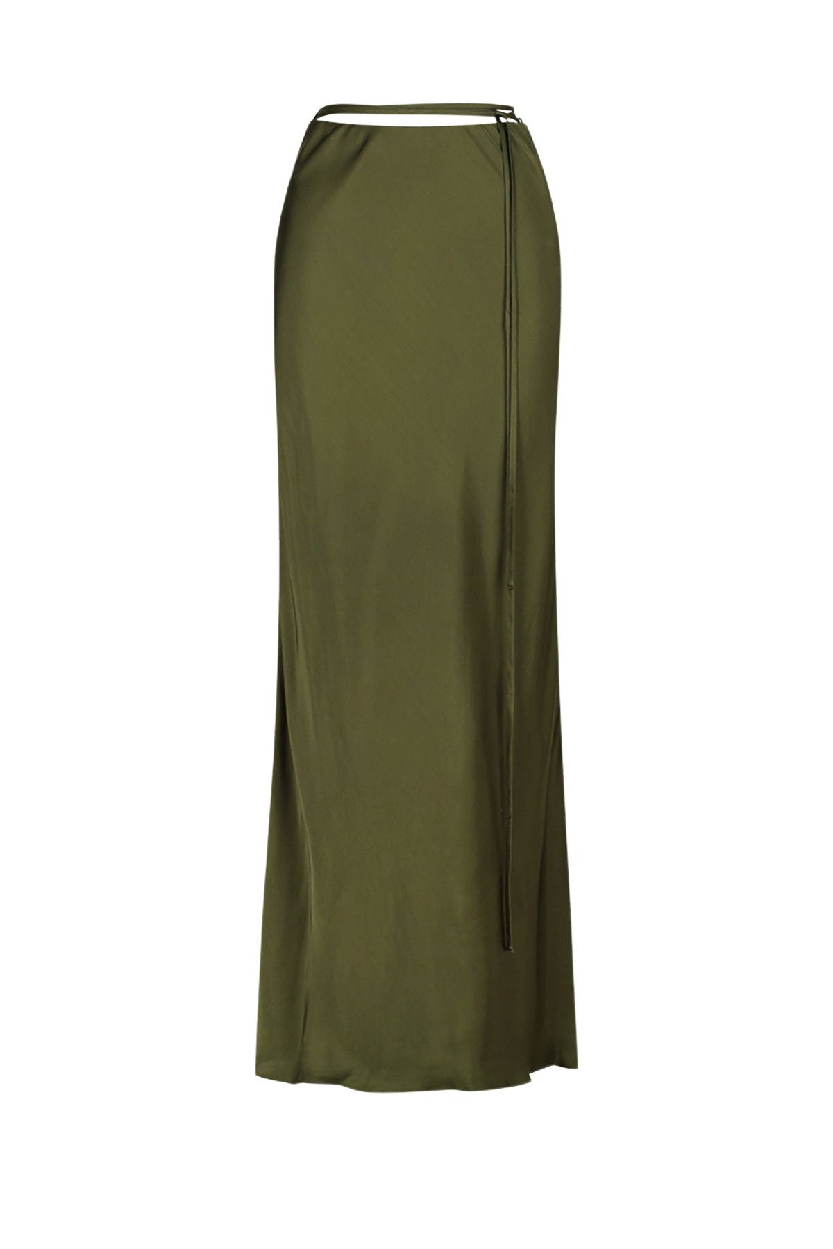 Shona Joy Shae Bias Tie Maxi Skirt – Pine Green