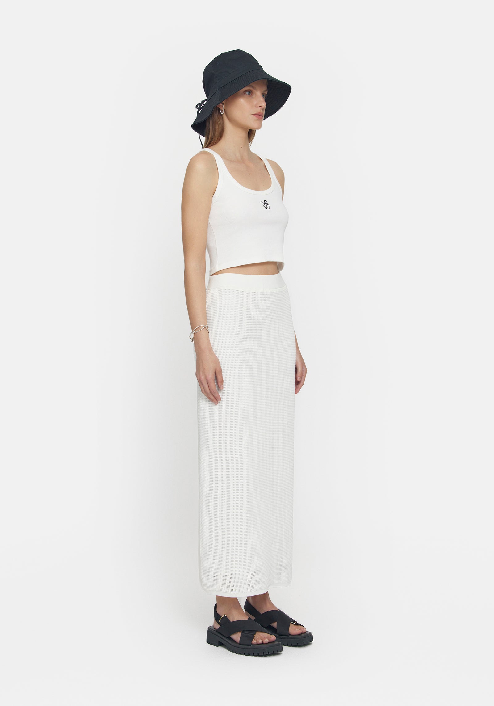 Viktoria & Woods Black Ribbed Tiered Skirt main image 1