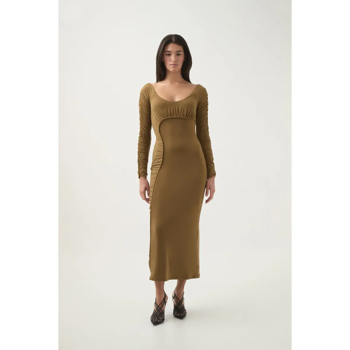 Cini Gathered Midi Dress