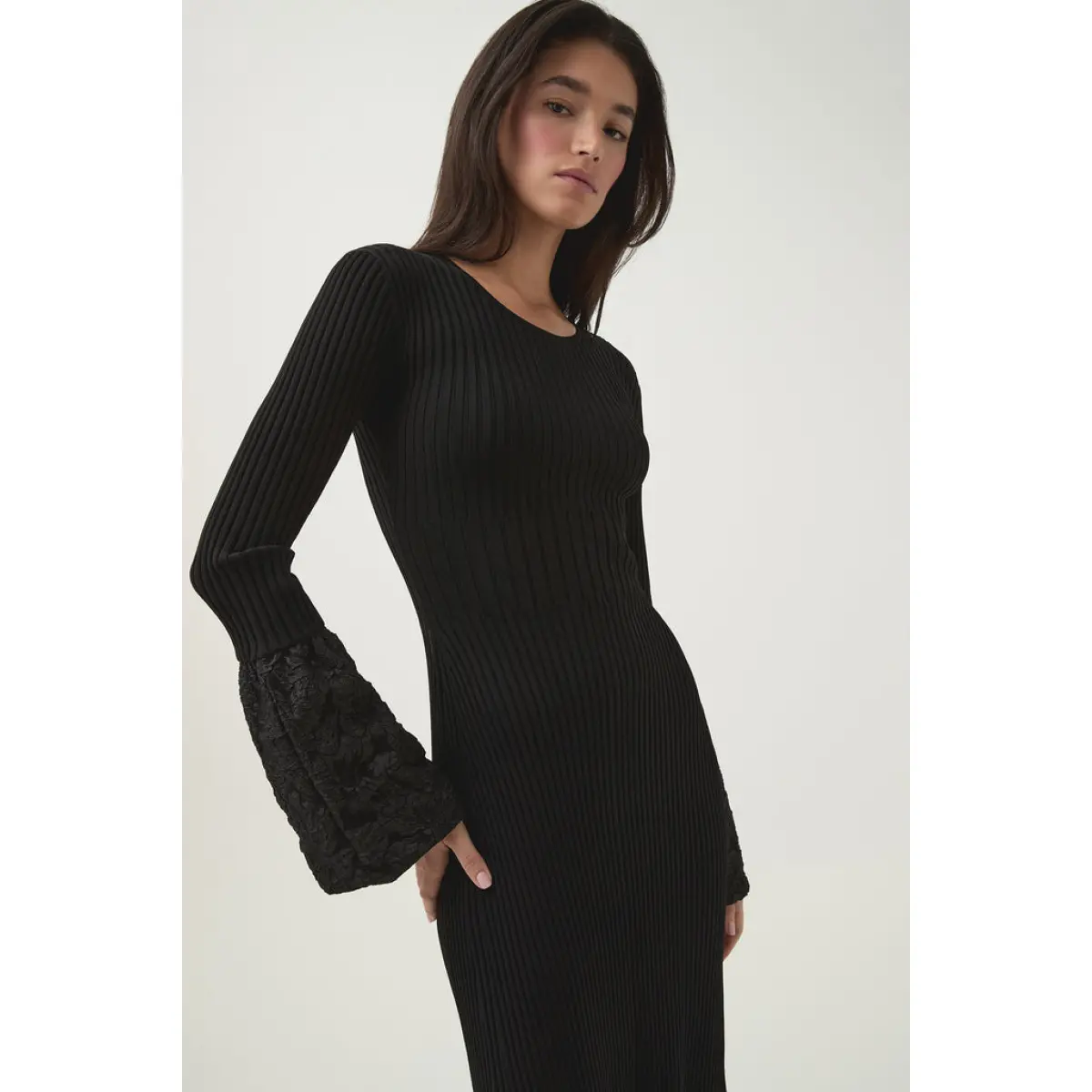 Flute Knit Midi Dress