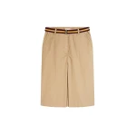 Belted chino skirt