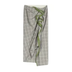 Checked ruffle skirt