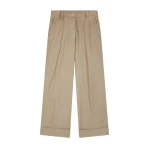 Cuffed cotton pants