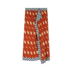 Printed draped skirt