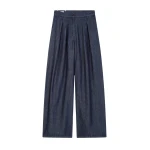 Wide pleated jeans