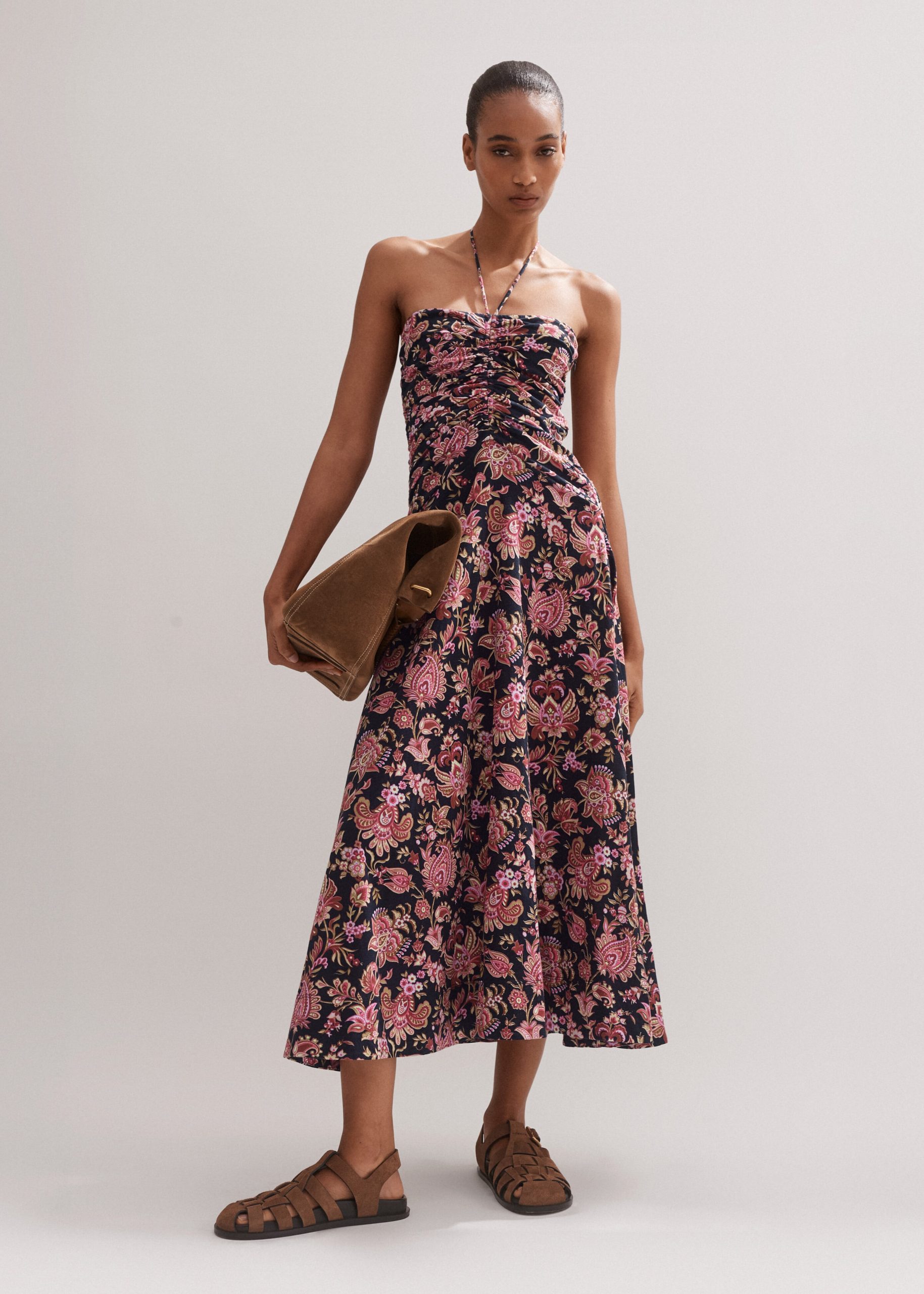 Paisley print midi dress best sale