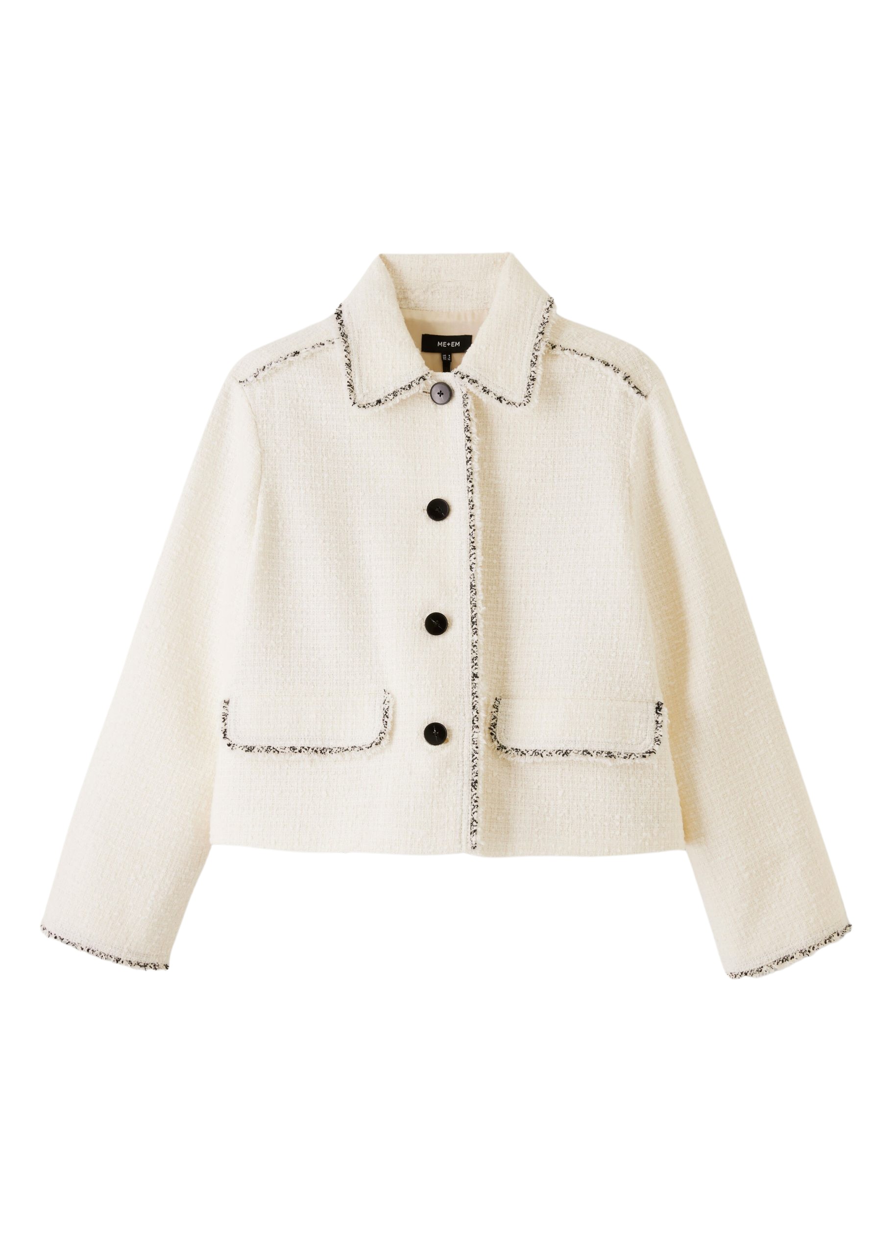Me and Em Raw Edge Crop Swing Jacket