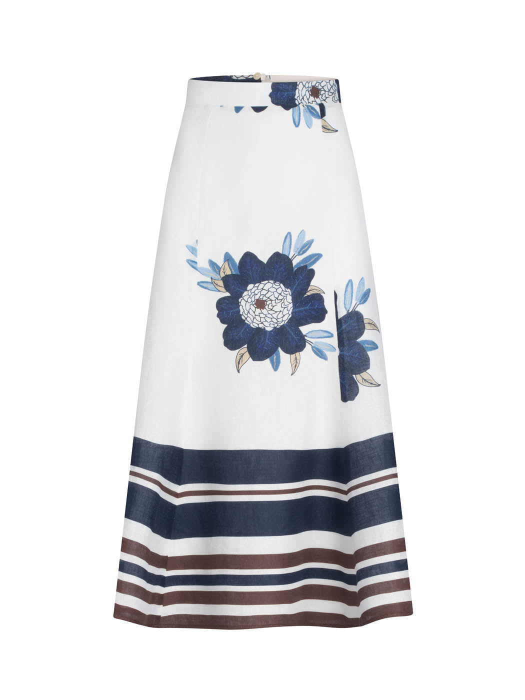 Silvia Tcherassi Erin Skirt Multi Navy Brown Floral