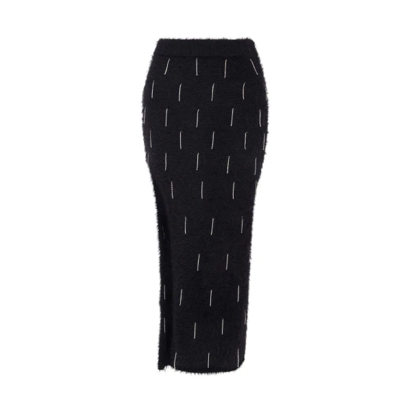 David Koma Crystal Embellished Knit Midi Skirt