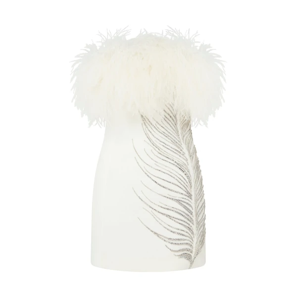 David Koma Crystal Feather Mini Dress