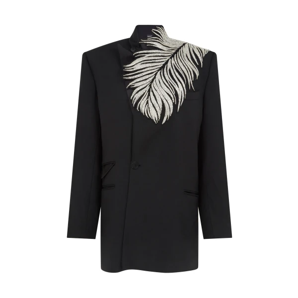 David Koma Crystal Feather Tailored Jacket