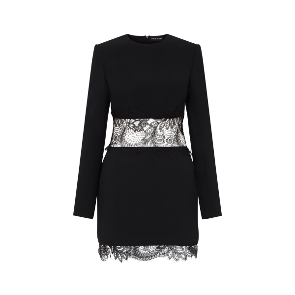 David Koma Lace Insert And Hem Mini Dress