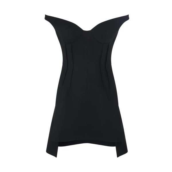 David Koma Off The Shoulder Wool Mini Dress