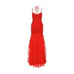 David Koma Pleated Skirt And Lace Trim Gown