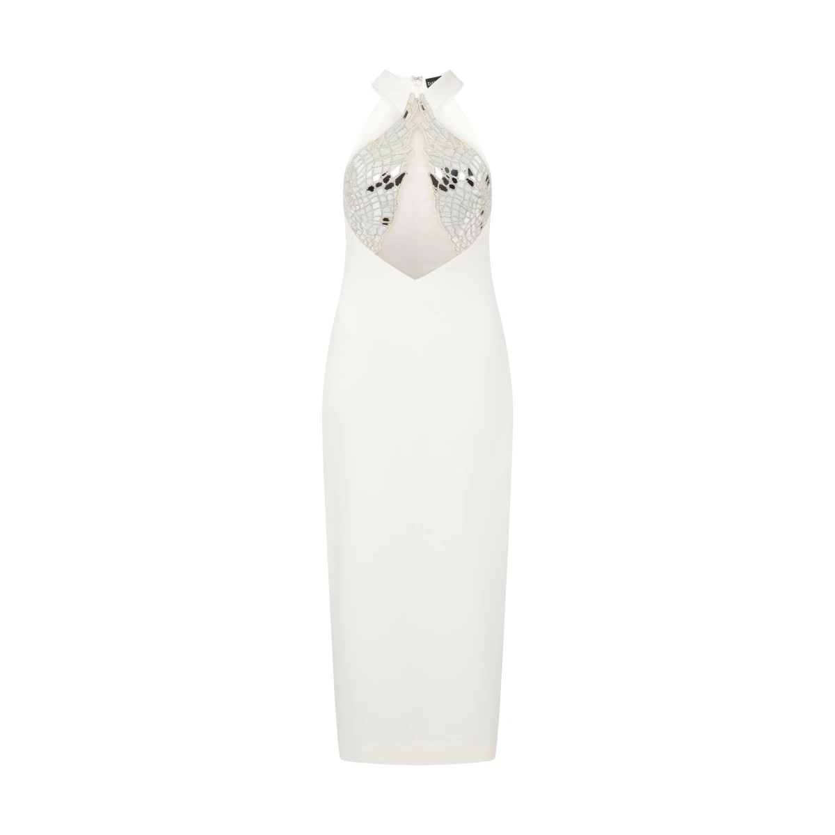 David Koma Plexi & Crystal Wing Embroidery Midi Dress