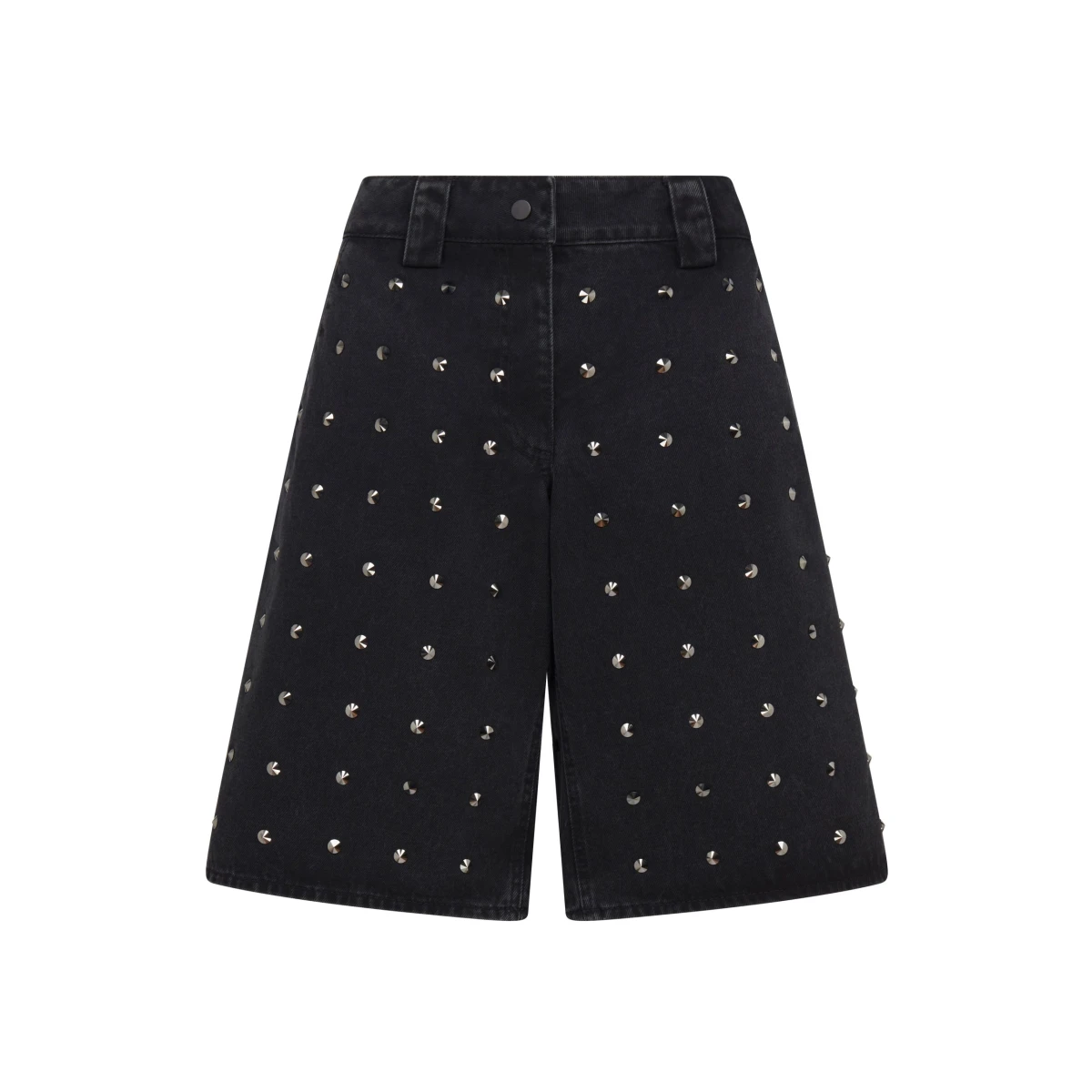 David Koma Rhinestone Crystal Embroidery Denim Shorts