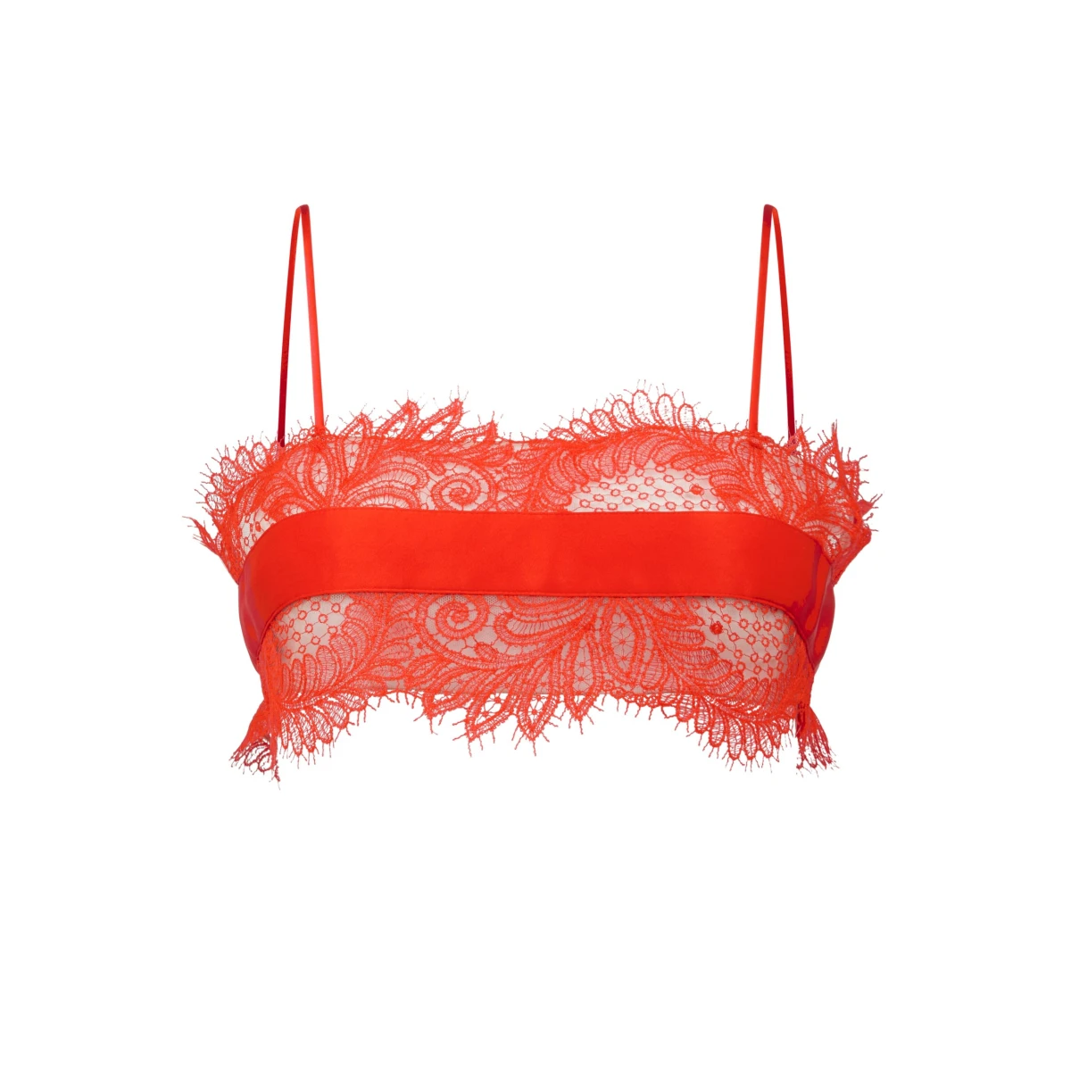 David Koma Satin Tape And Lace Bra Top