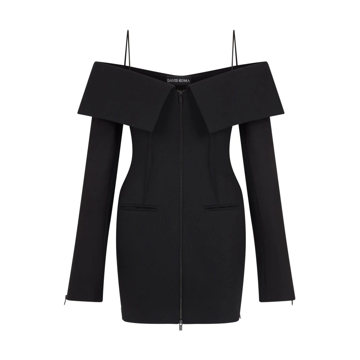 David Koma Shoulder Overlay Tailored Mini Dress