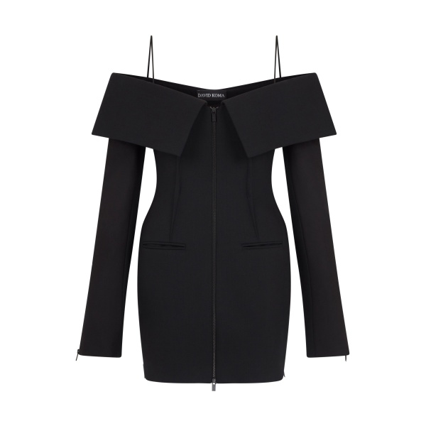 David Koma Shoulder Overlay Tailored Mini Dress