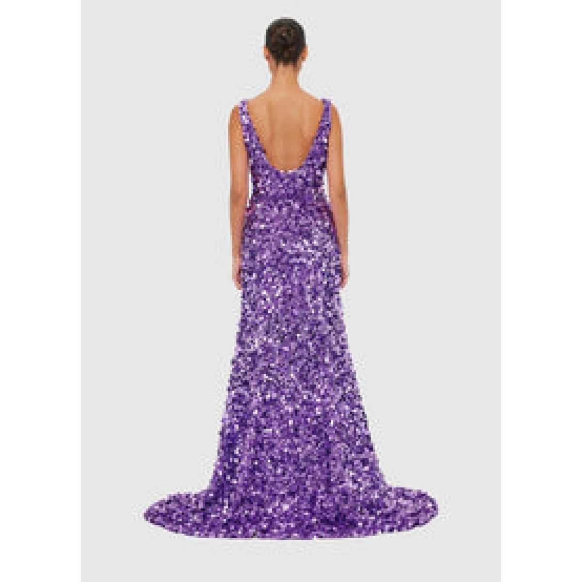 Adeline Sequin Low Back Gown - Lavender