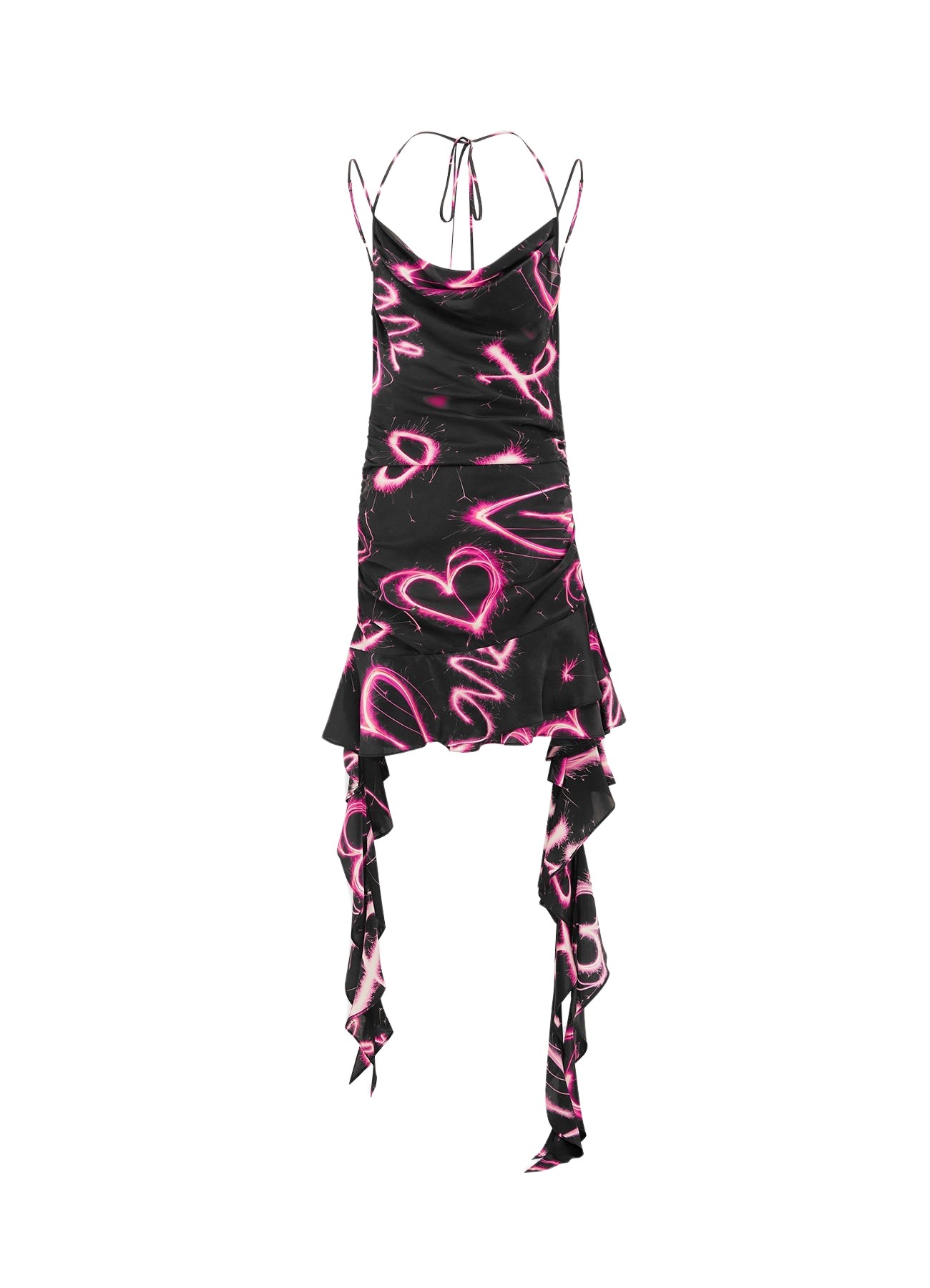 Leo Lin Alba Mini Dress – Neon Heart Print