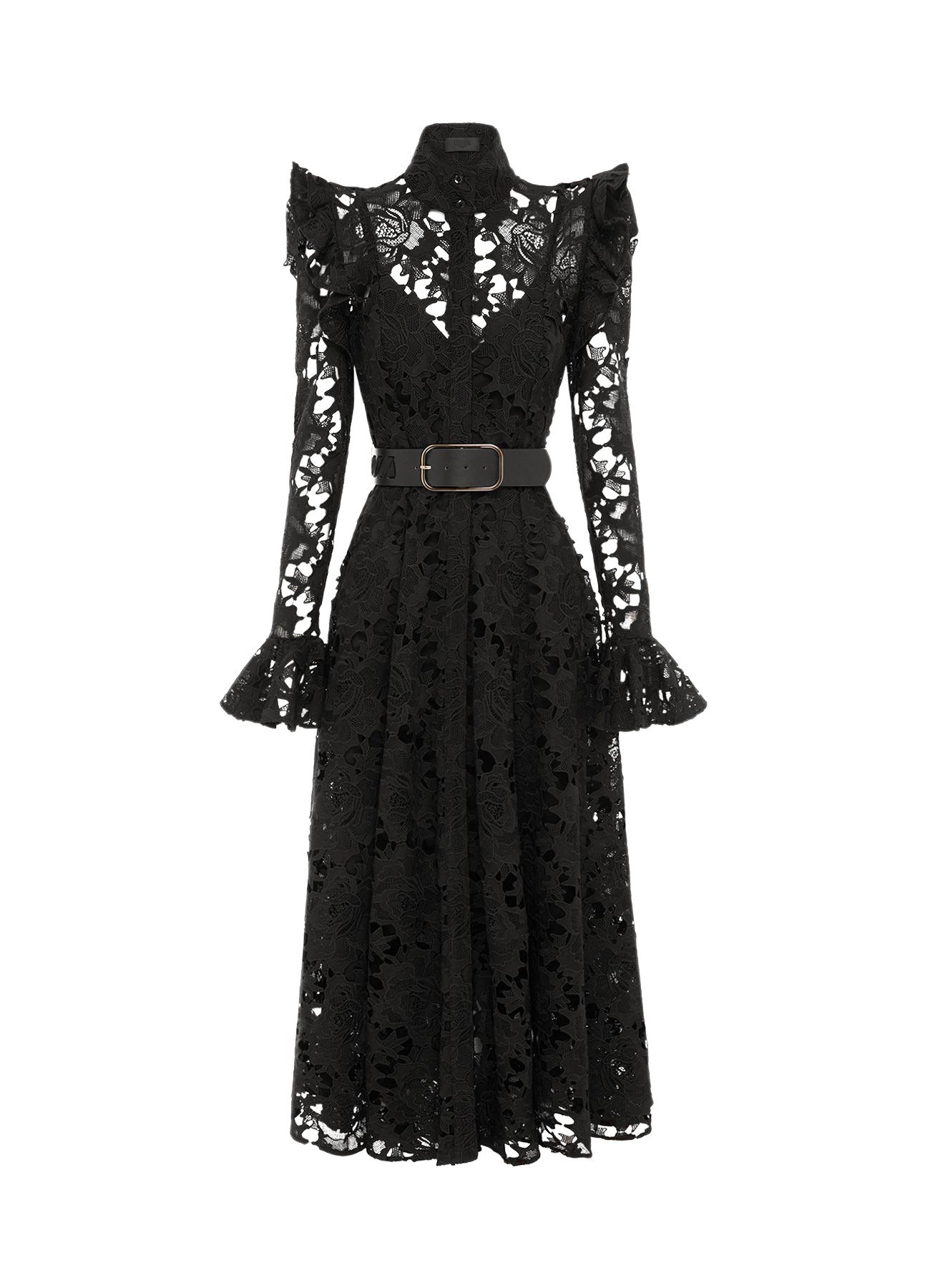 Leo Lin Aliyah Lace Butterfly Sleeve Midi Dress – Ebony