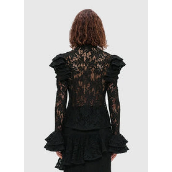 Anna Lace Blouse - Ebony