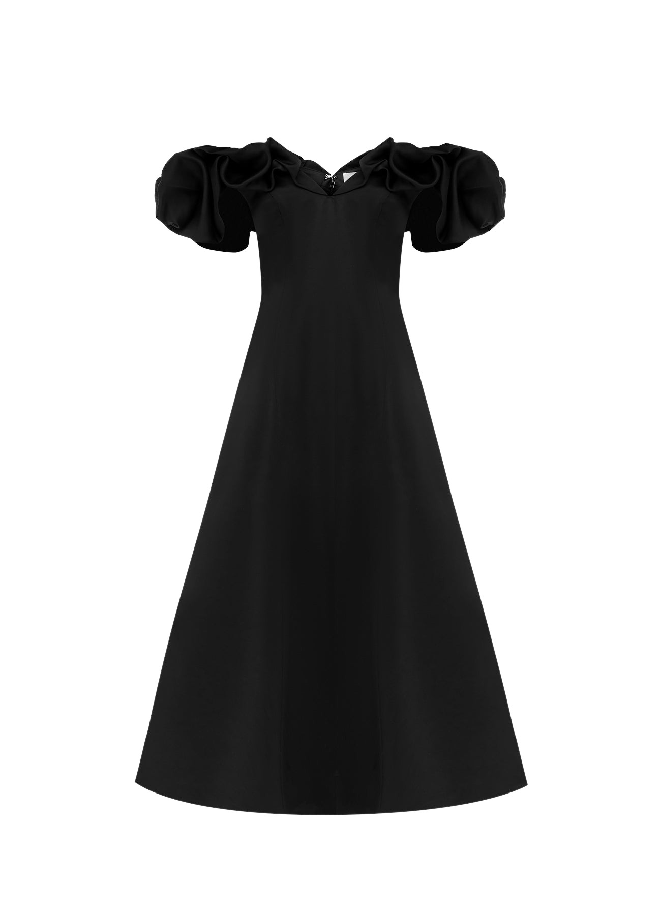 Leo Lin Annie Off Shoulder Frill Midi Dress – Ebony