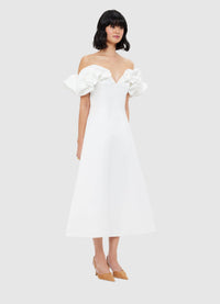 【AJE】ふんわりパフスリーブワンピJessica Frill Midi Dress Aje Ivory Dress | Designer Midi & Maxi Dresses | Coveti