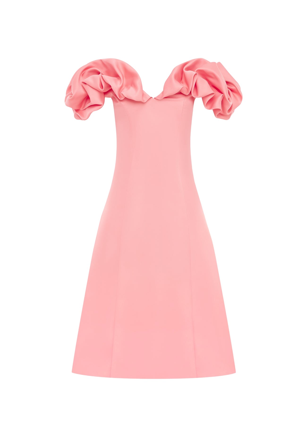 Leo Lin Annie Off Shoulder Frill Midi Dress – Strawberry Pink