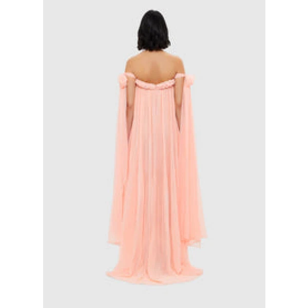 Camilla Draped Floor Length Dress - Soft Pink