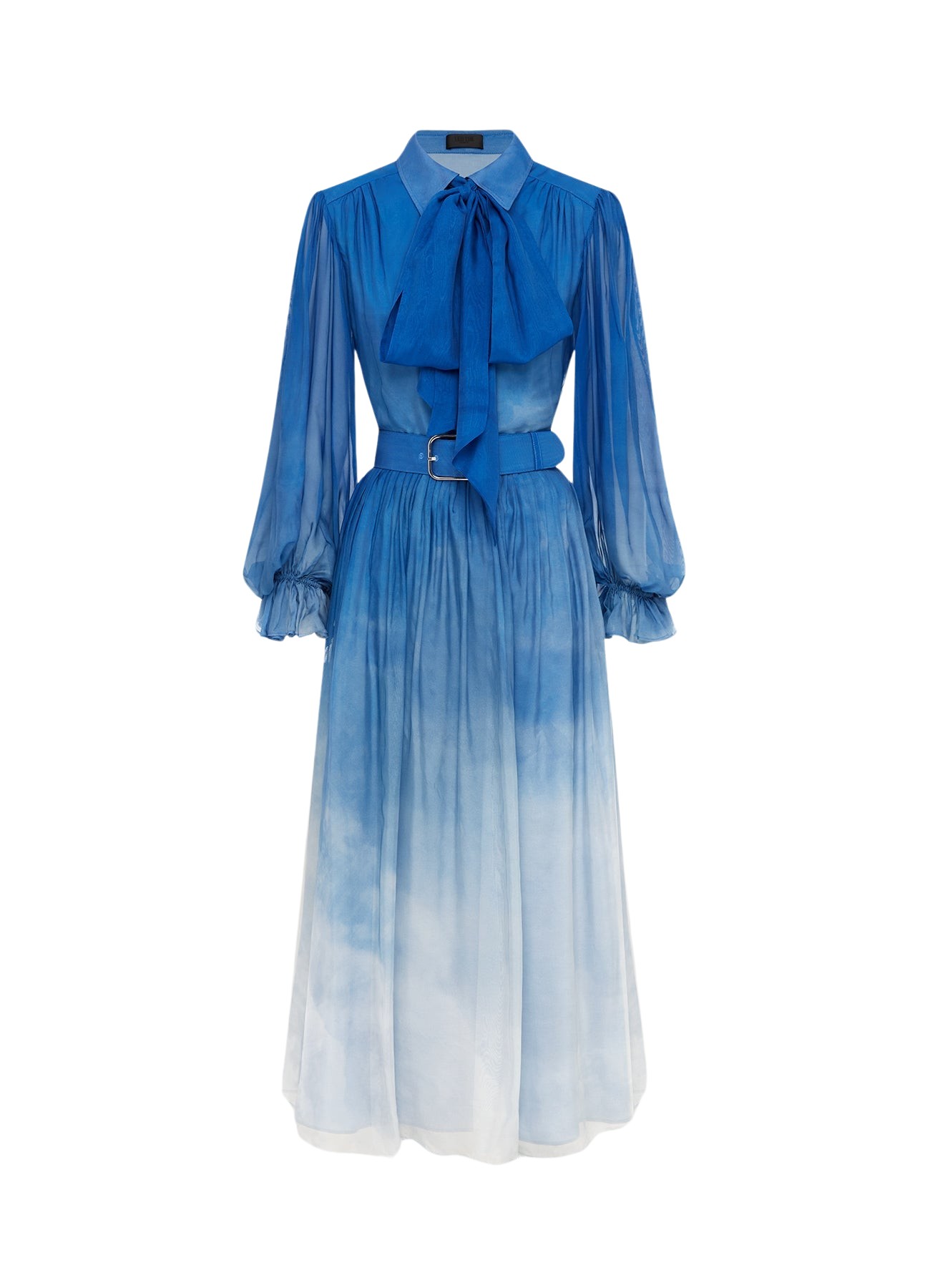 Leo Lin Cassie Tie Neck Midi Dress – Aerial Print
