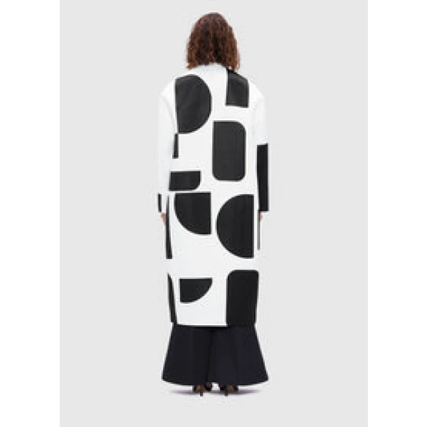 Zina Cocoon Coat - Geo Print