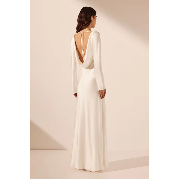 Lace maxi dress with open back and frayed hem hotsell