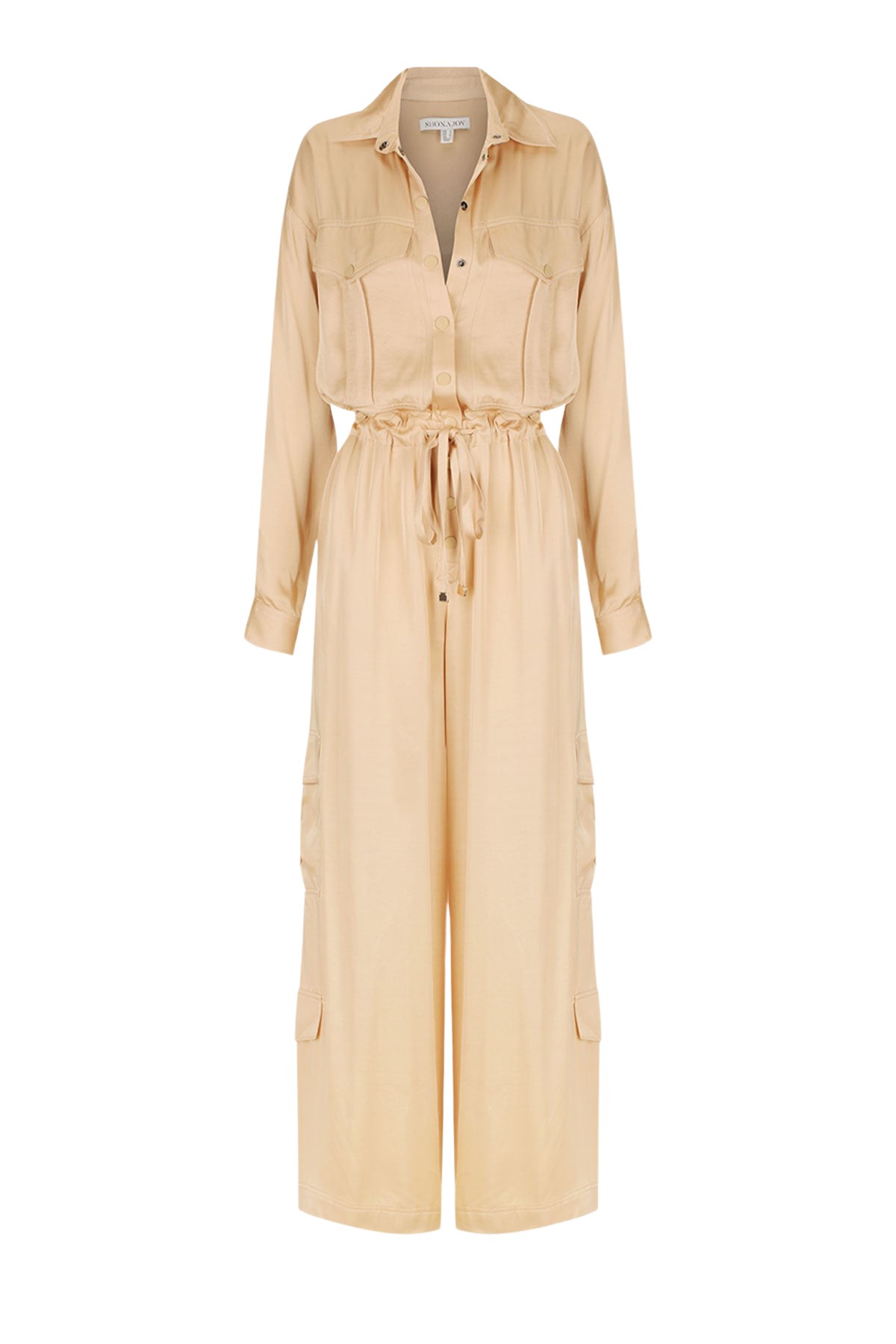 Shona Joy Shae Drawstring Utility Jumpsuit – Oat