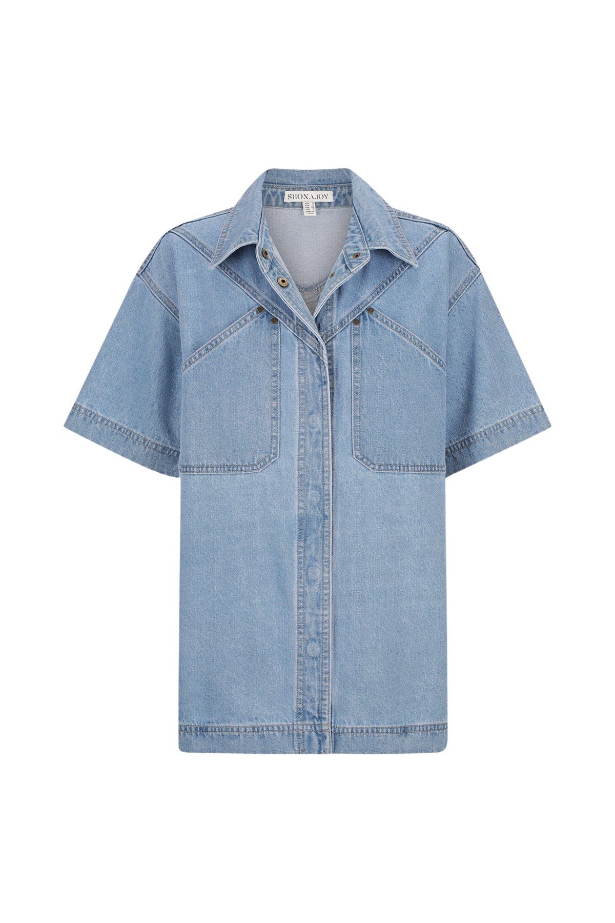 Shona Joy Stella Short Sleeve Shirt – Mid Blue