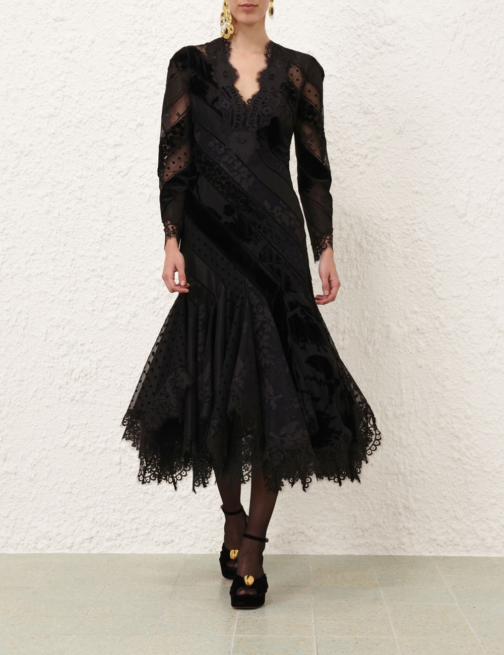 ★Cest Moidew★ Cest_Winter lace splicing dress_BLACK Lace Shift Dress | FRAME | elysewalker