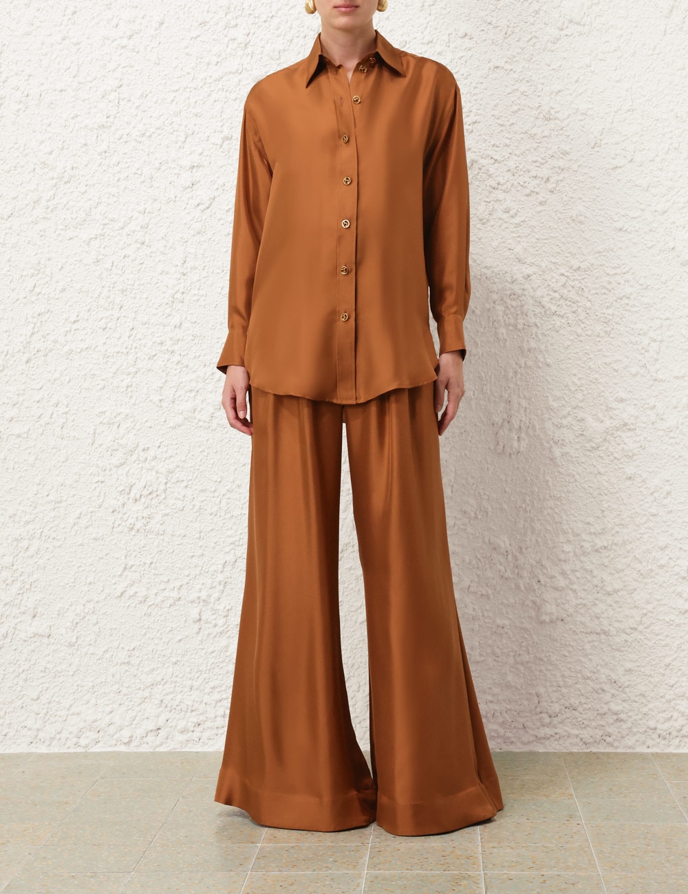 【送料&関税込】Zimmermann Pants In Brown Silk Zimmermann Pants | Australian Designer Collection | Coveti