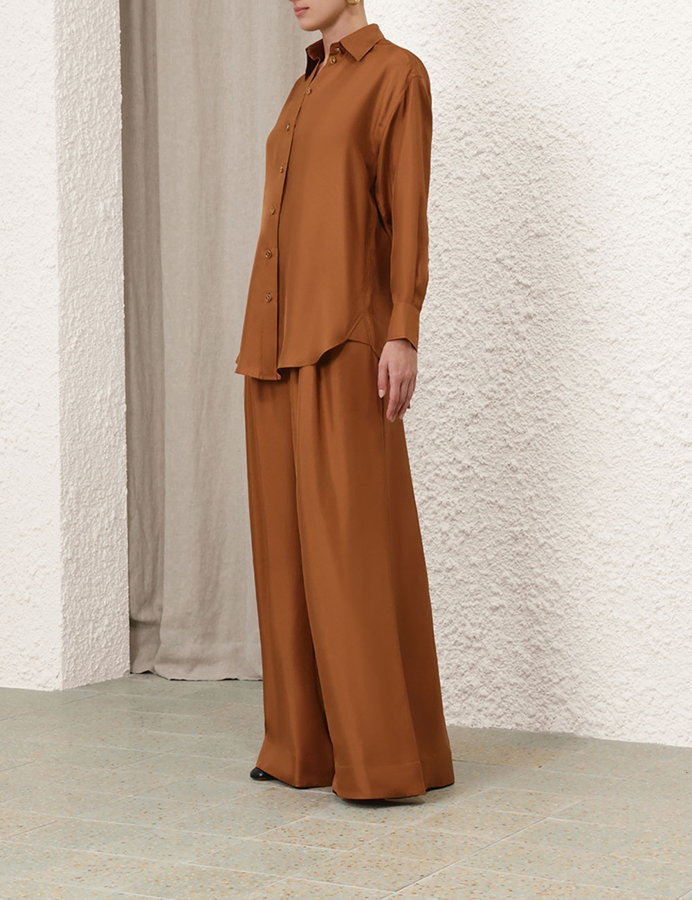 パンツ ZIMMERMANN Eden Slouch Flare Pant In Illustration Green Zimmermann Eden Slouch Flare Pant in Bottle Green | FWRD