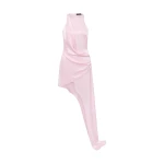 David Koma Asymmetric Satin Drape Gown