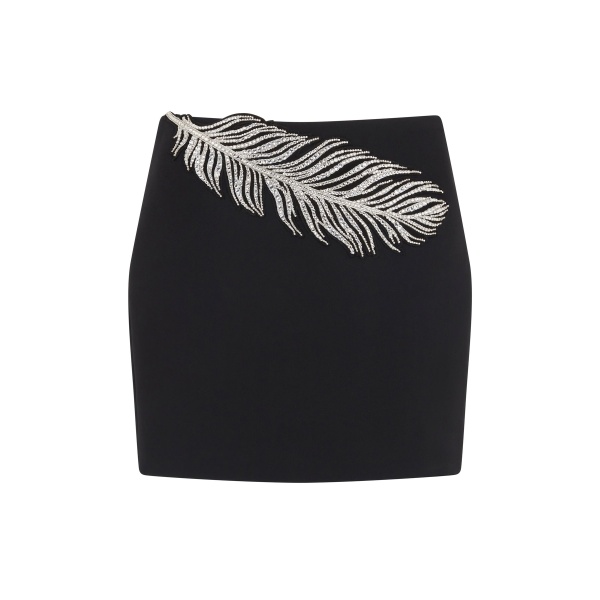 David Koma Crystal Feather Mini Skirt