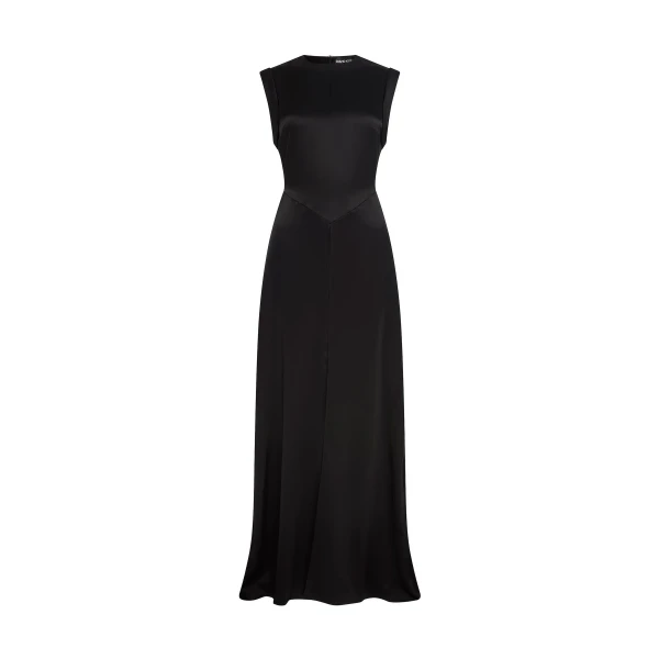 David Koma Folded Sleeve Satin Gown