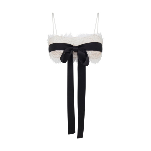 David Koma Front Bow And Lace Bra Top