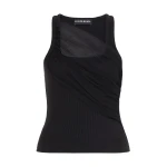 David Koma Gathered Tulle Tank Top In Black