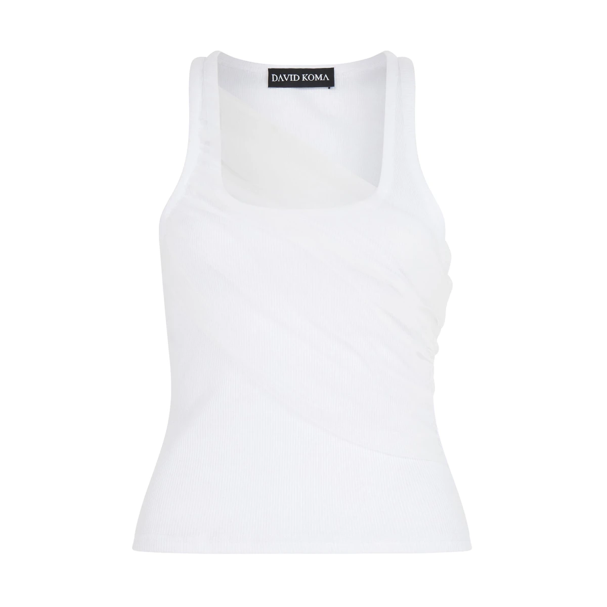 David Koma Gathered Tulle Tank Top In White