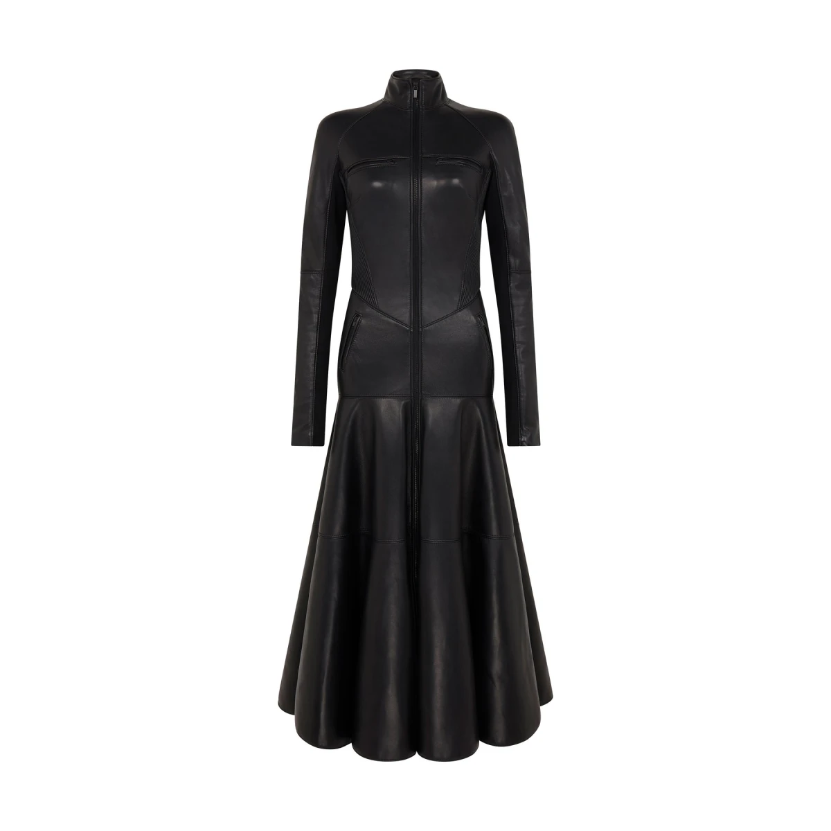 David Koma Leather Coat Dress